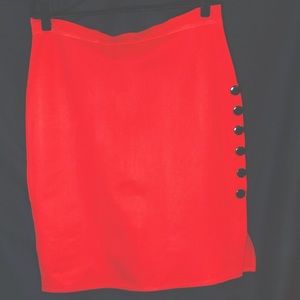 Retro Pin-up Rockabilly Plus Size Skirt, with Side Slit and Buttons, 3X